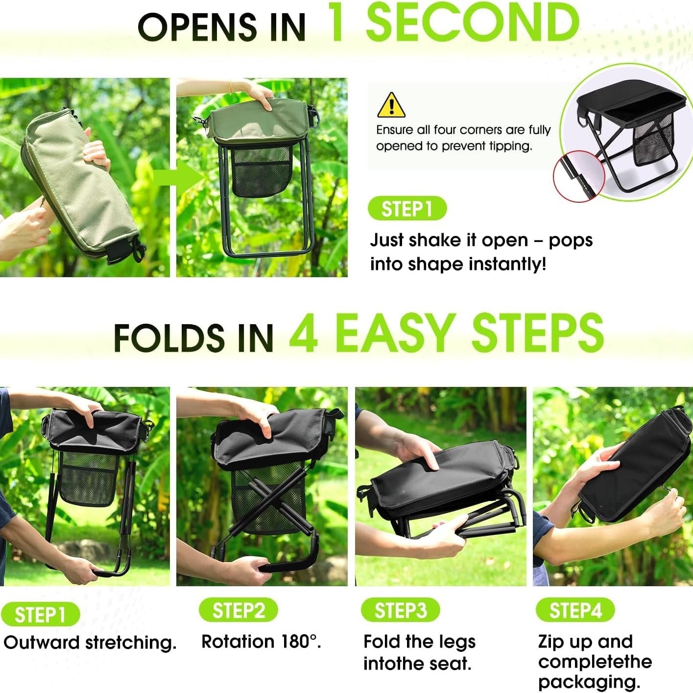 Shoulder-Sling Portable Folding Chair