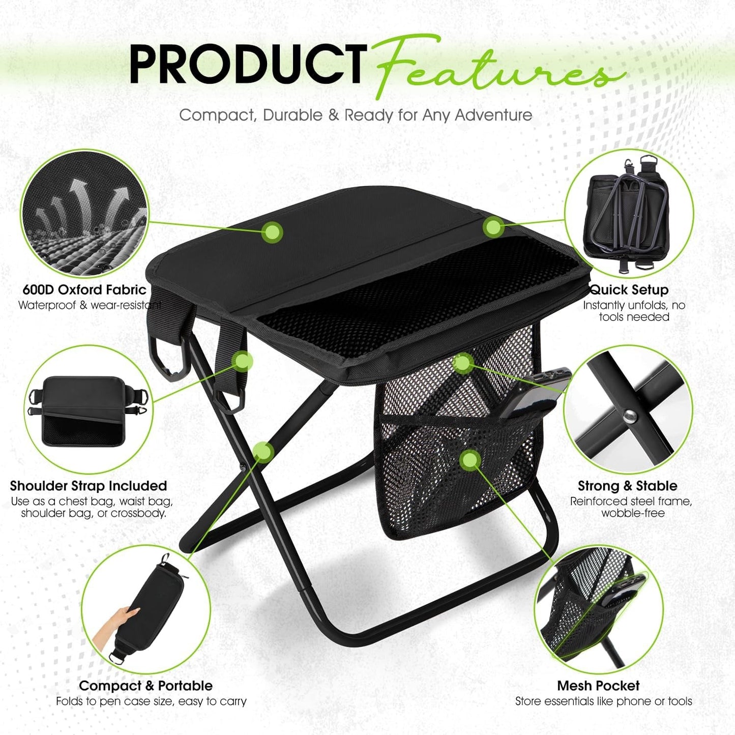 Shoulder-Sling Portable Folding Chair